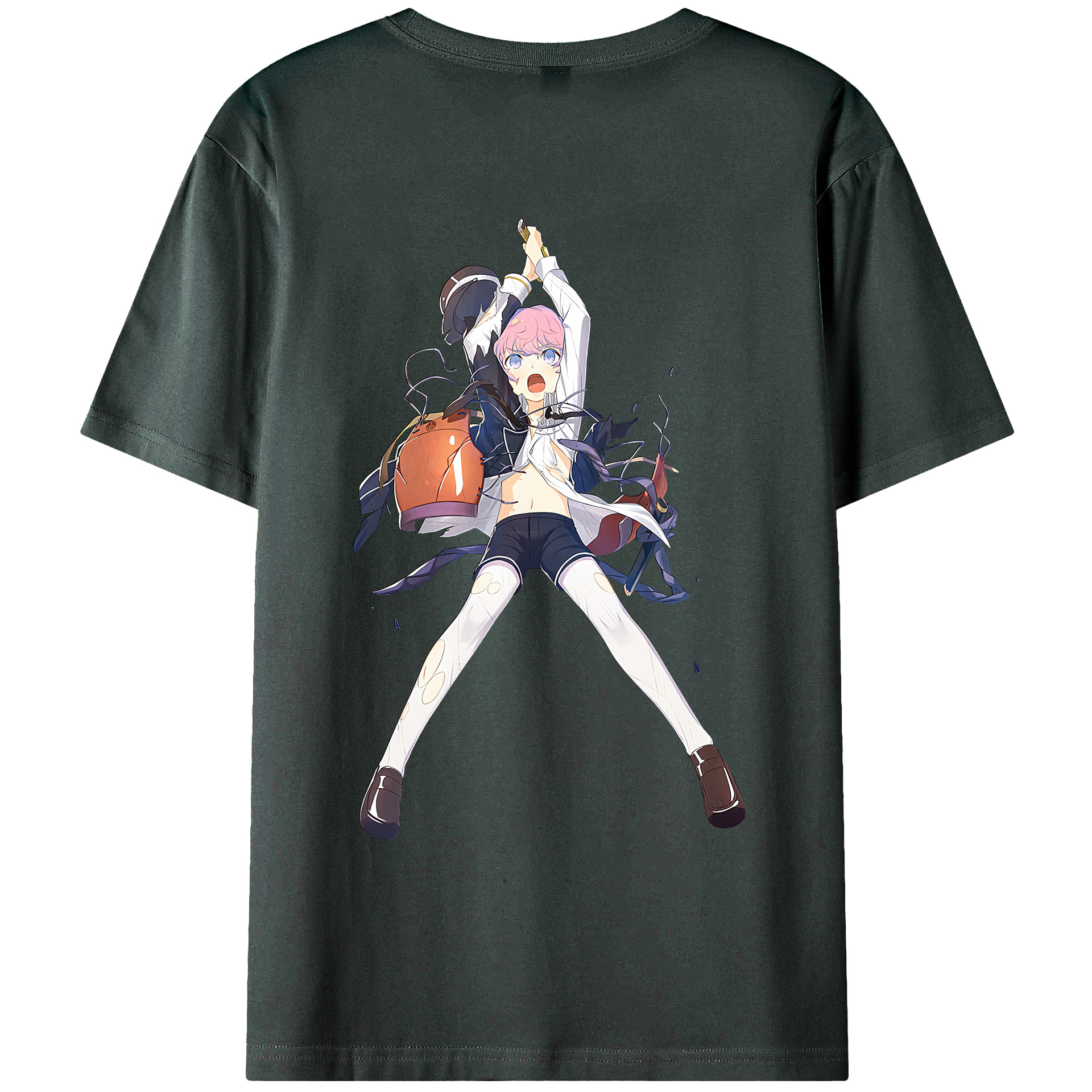 （画像用） 刀剣乱舞 Touken Ranbu 綿100％ メンズ半袖Tシャツ（バックプリント） 通気性